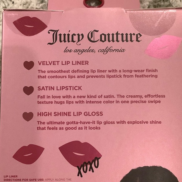 Juicy Couture Lip Liner Lip Gloss & Lip Balm Trio NWT Valentines Boxed Set NWT - Picture 10 of 16